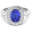 Bague en Tanzanite et Diamants Blancs de 2,02 Carats en Or Blanc 14K