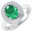 Anillo de Compromiso de Esmeralda Zambiana y Diamante de 1.97 Quilates en Oro Blanco de 14K