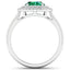 Anillo de Compromiso de Esmeralda Zambiana y Diamante de 1.97 Quilates en Oro Blanco de 14K