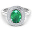 Anillo de Compromiso de Esmeralda Zambiana y Diamante de 1.97 Quilates en Oro Blanco de 14K