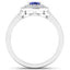 0.91 Carat Genuine Tanzanite and Diamond 14K White Gold Engagement Ring