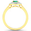 Anillo de Compromiso de Esmeralda Zambiana y Diamante de 0.88 Quilates en Oro Amarillo de 14K