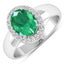 1.87 Carat Zambian Emerald & Diamond 14K White Gold Engagement Ring