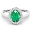 1.87 Carat Zambian Emerald & Diamond 14K White Gold Engagement Ring