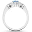 Bague de fiançailles en or blanc 14K avec aquamarine et diamants de 1,57 carat