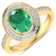 Anillo de Esmeralda Zambiana y Diamante Blanco de 1.87 Quilates