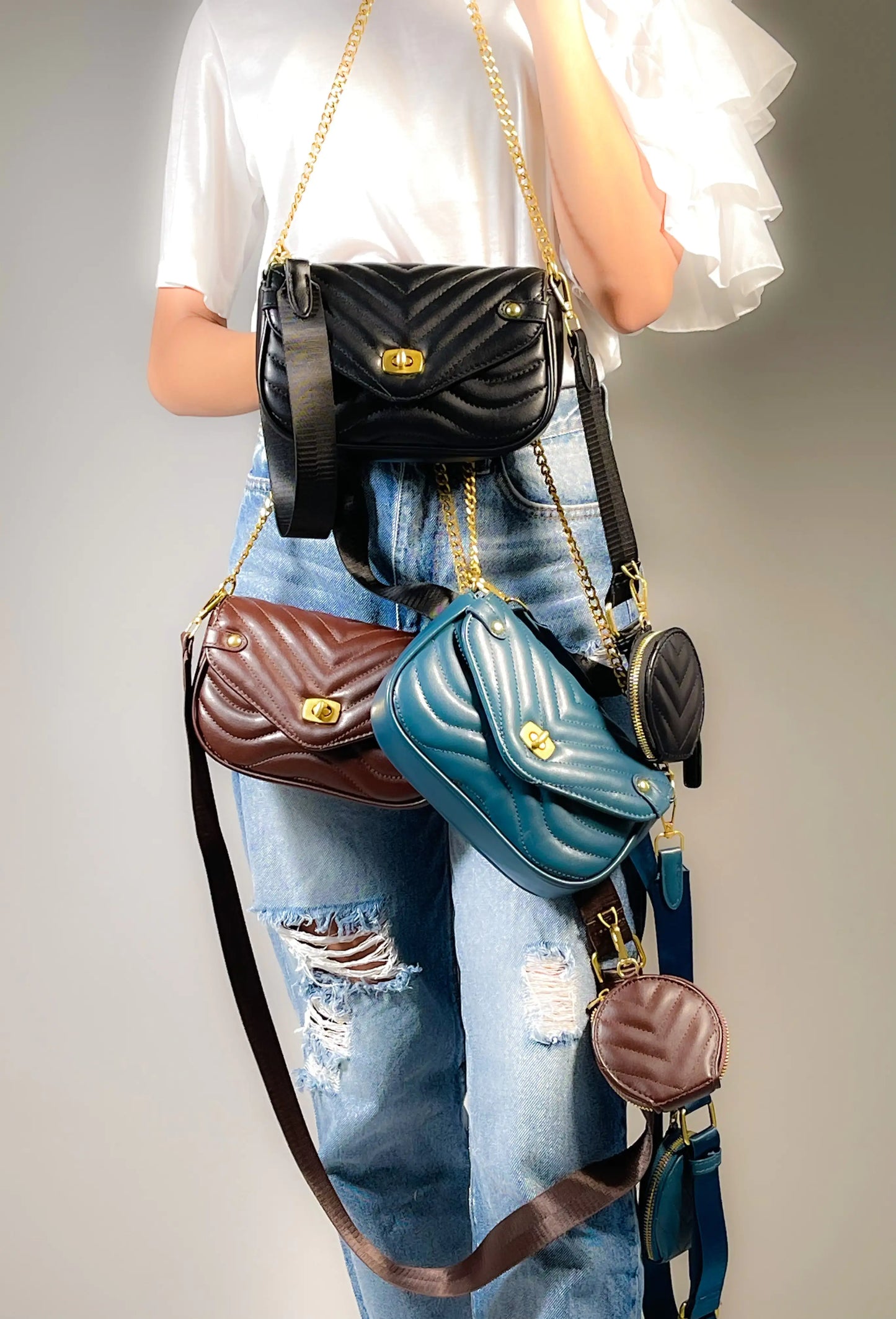 Sac à bandoulière matelassé Louise