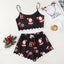 Ensemble de Pyjama Sans Bretelles pour Femmes à Thème de Noël