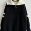 Quarter Zip Striped Dropped Shoulder Sweater - Korvel
