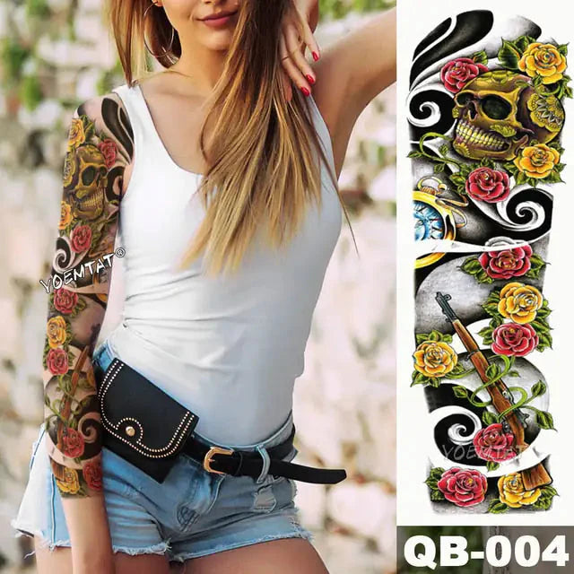 Vibrant Full Temporary Tattoo Watercolor Sheets