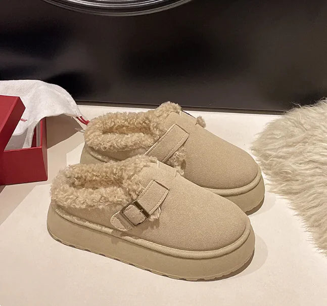 Chaussons d'hiver rétro en peluche Lux Plush pour femmes