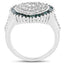 0.74 Carat Genuine White and Green Diamond Sterling Silver Ring