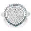 0.74 Carat Genuine White and Green Diamond Sterling Silver Ring