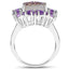 Bague en argent sterling avec quartz drusy et améthystes de 5,97 carats