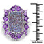 Bague en argent sterling avec quartz drusy et améthystes de 5,97 carats