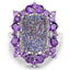 Bague en argent sterling avec quartz drusy et améthystes de 5,97 carats