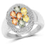 1.54 Carat Multi Sapphire Cluster Ring in Sterling Silver