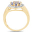 Anillo de Clúster de Tanzanita Baño de Oro de 14K en Plata Esterlina