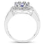 1.19 Carat Genuine Tanzanite .925 Sterling Silver Engagement Ring