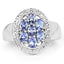 1.19 Carat Genuine Tanzanite .925 Sterling Silver Engagement Ring