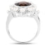5.75 Carat Smoky Quartz and Pearl Sterling Silver Engagement Ring