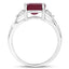 Bague de fiançailles en argent sterling avec rubis de 4,49 carats et topaze blanche