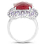 15.13 Carat Dyed Ruby & Tanzanite Sterling Silver Cocktail Ring