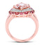 Anillo de Morganita y Turmalina Rosa Bañado en Oro Rosa de 14K
