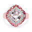 Anillo de Morganita y Turmalina Rosa Bañado en Oro Rosa de 14K