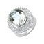 Anillo de Plata Esterlina con Amatista Verde de 11.14 Quilates y Topacio Blanco