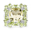 Bague en argent sterling avec quartz citron de 9,38 carats et péridot