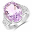 Bague en argent sterling de 8,98 carats avec améthyste véritable et topaze blanche