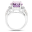 Bague en argent sterling de 8,98 carats avec améthyste véritable et topaze blanche