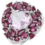 Bague en argent sterling avec améthyste rose et rhodolite de 8,19 carats