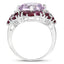 Bague en argent sterling avec améthyste rose et rhodolite de 8,19 carats