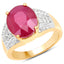 14K Yellow Gold Plated Ruby and White Topaz Ring