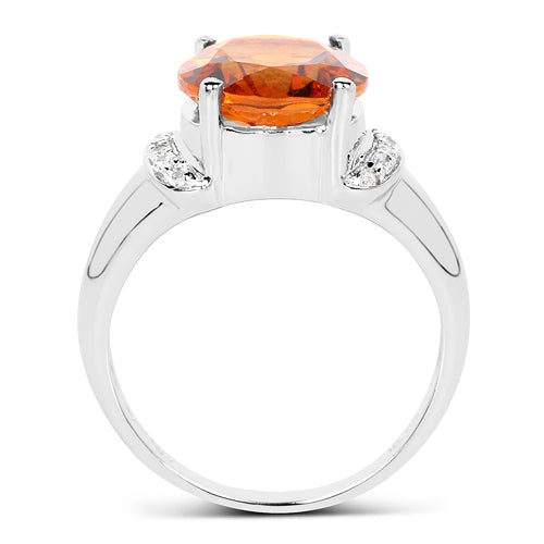3.94 Carat Genuine Madeira Citrine & White Topaz Ring