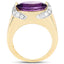 14K Yellow Gold Plated Amethyst & White Topaz Ring