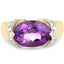 14K Yellow Gold Plated Amethyst & White Topaz Ring
