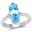 3.67 Carat Swiss Blue Topaz & Diamond Sterling Silver Ring
