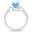 3.67 Carat Swiss Blue Topaz & Diamond Sterling Silver Ring