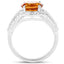 2.81 Carat Genuine Citrine and White Topaz Sterling Silver Ring