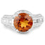 2.81 Carat Genuine Citrine and White Topaz Sterling Silver Ring