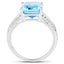 Anillo de Topacio Azul Suizo y Topacio Blanco de 5.78 Quilates en Plata de Ley