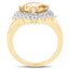 Anillo Halo de Citrino y Topacio Blanco Bañado en Oro Amarillo de 14K