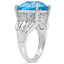 Bague en argent sterling avec topaze suisse bleue de 10,30 carats