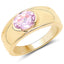 Bague de fiançailles en argent sterling plaqué or jaune 14K avec kunzite