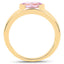 Bague de fiançailles en argent sterling plaqué or jaune 14K avec kunzite
