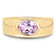 Bague de fiançailles en argent sterling plaqué or jaune 14K avec kunzite
