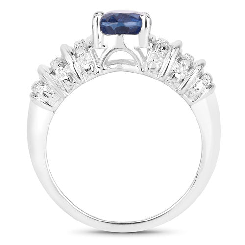 Bague en argent sterling .925 avec kyanite véritable de 1,40 carat